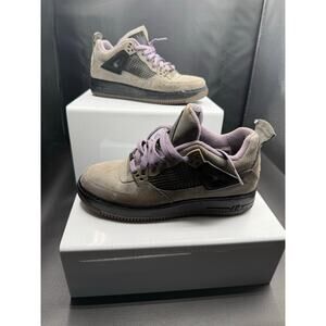 Nike Air Jordan Custom - Purple, Grey and Black - Logo on Heel - Size 6.5Y